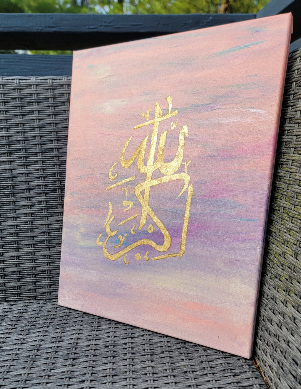 Islamic Art Arabic calligraphy Original acrylic painting Allahu Akbar