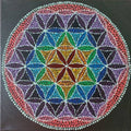 Sacred geometry flower of life original acrylic painting dot mandala