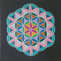 Sacred geometry flower of life pastel colors